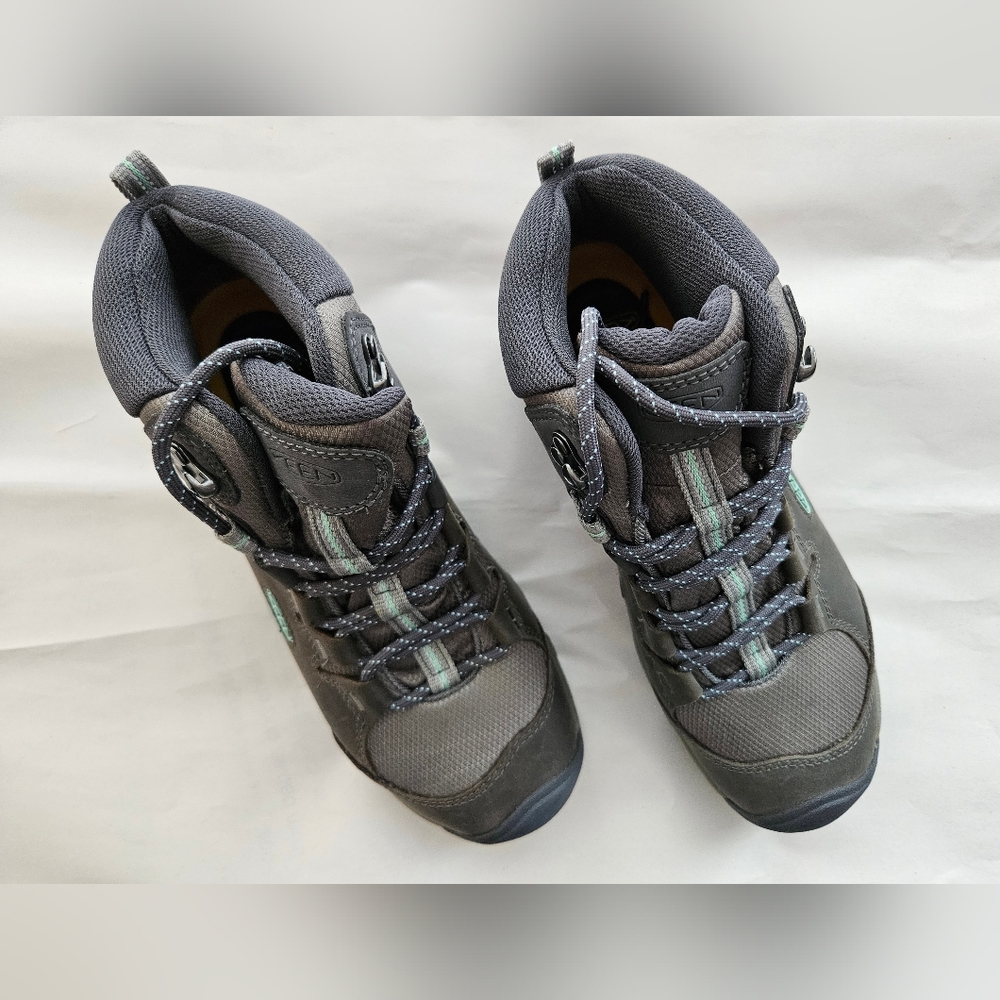 Keen Women's Steens Mid Height Leather Waterproof Hiking Boots, Size 8M, Gray